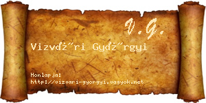 Vizvári Györgyi névjegykártya